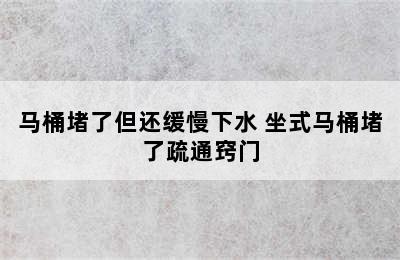 马桶堵了但还缓慢下水 坐式马桶堵了疏通窍门